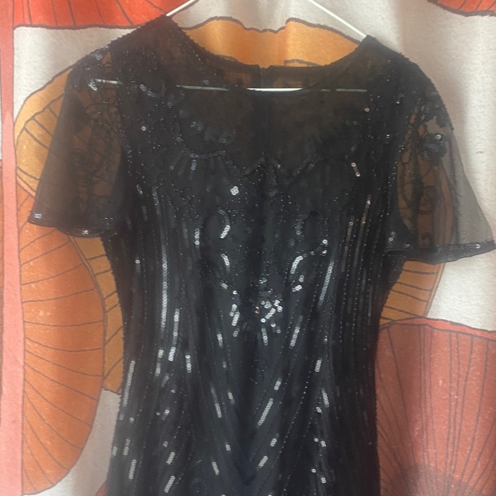 YESSA 1920s Flapper Fringe Short-Sleeve Sequin Dress - Picture 4 of 14